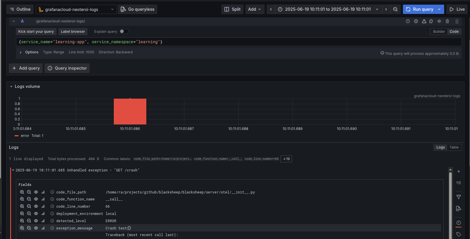 Grafana errors